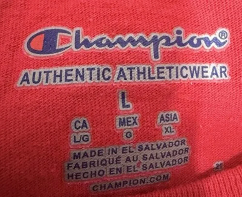 Red Champion Trailblazers Athletic Tee with Logo